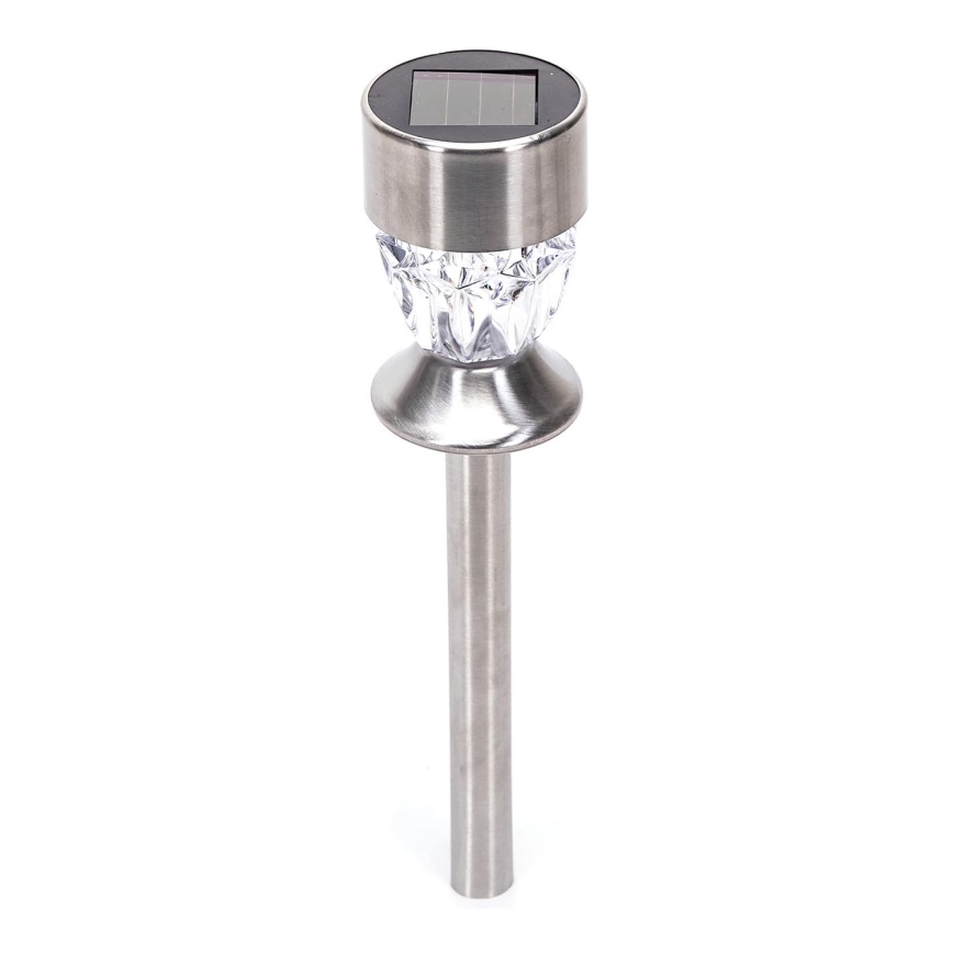 Aigostar - LED Solar lamp LED/0,006W/1,2V 35,5cm mat chroom 3000K IP44