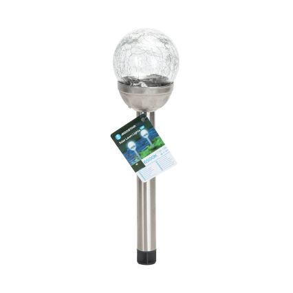 Aigostar - LED Solar lamp LED/0,006W/1,2V 37,8cm mat chroom 6500K IP44