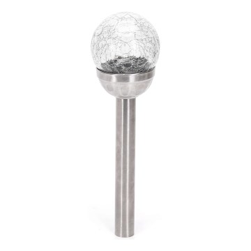 Aigostar - LED Solar lamp LED/0,006W/1,2V 37,8cm mat chroom 2700K IP44