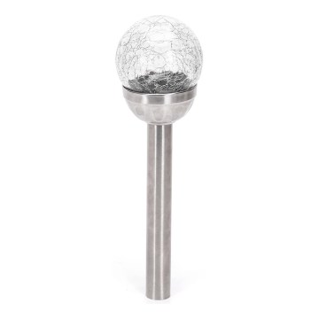Aigostar - LED Solar lamp LED/0,006W/1,2V 37,8cm mat chroom 6500K IP44
