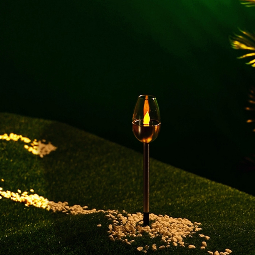 Aigostar - LED Solar lamp LED/0,006W/1,2V 38,2cm mat chroom 2700K IP44