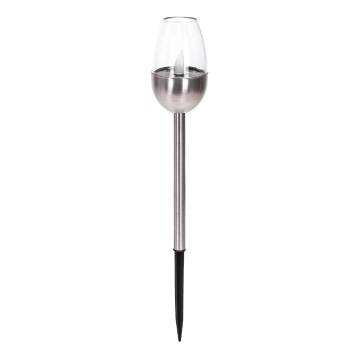 Aigostar - LED Solar lamp LED/0,006W/1,2V 38,2cm mat chroom 2700K IP44