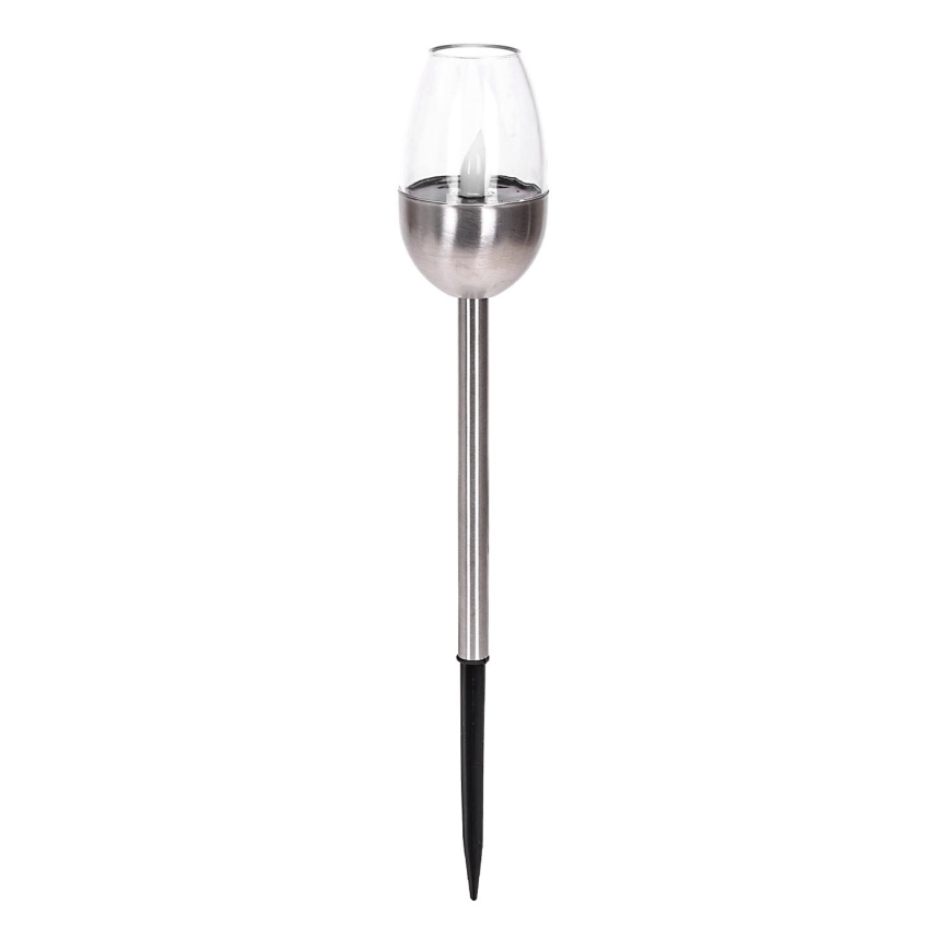 Aigostar - LED Solar lamp LED/0,006W/1,2V 38,2cm mat chroom 2700K IP44