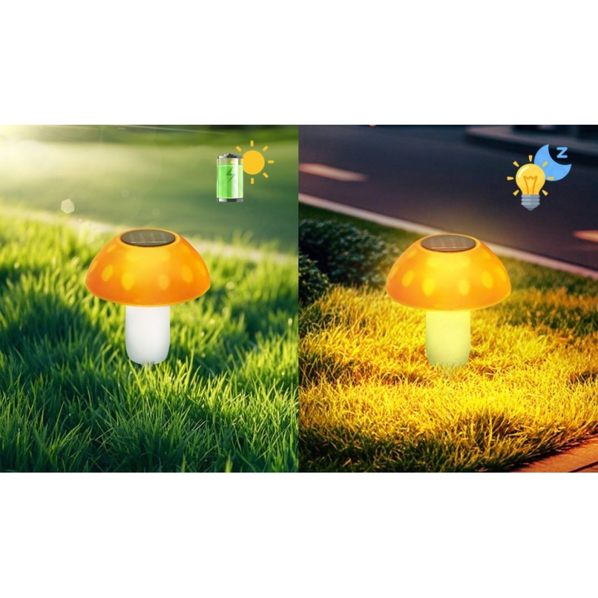 Aigostar - LED Solar lamp LED/0,024W/1,2V 200 mAh 2700K IP44 boletus