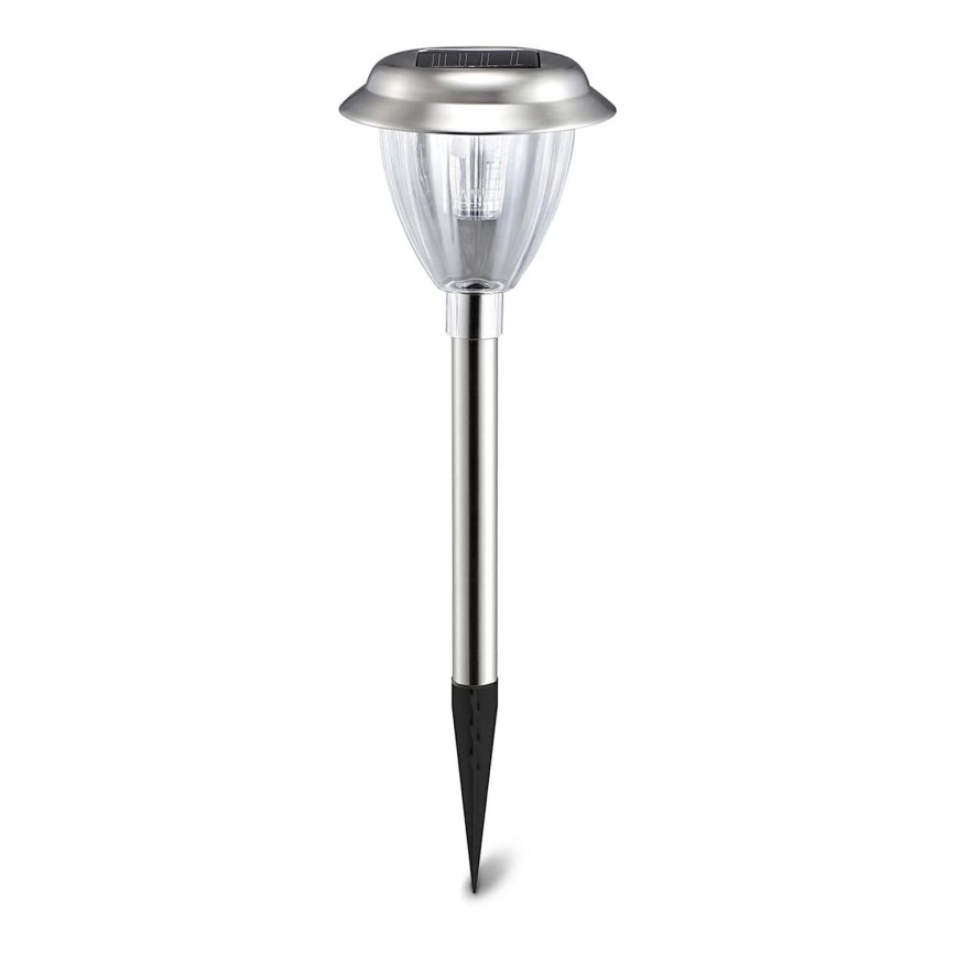 Aigostar - LED Solar lamp LED/0,08W/2V 30,4 cm 200 mAh 6500K IP44 mat chroom
