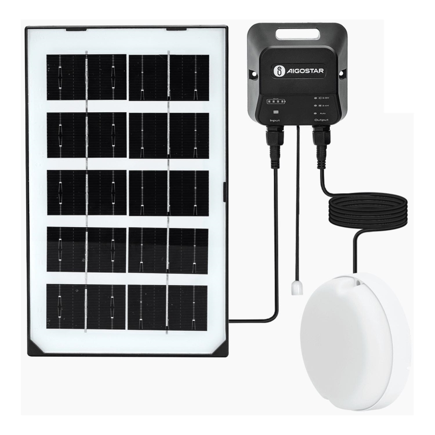 Aigostar - LED Solar lamp LED/35W/12V 3000 mAh 6500K diameter 16,8 cm + afstandsbediening