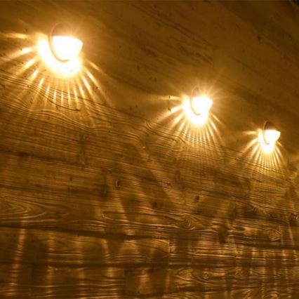Aigostar - LED Solar wandlamp LED/2W/1,2V zwart 300 mAh 2700K IP44