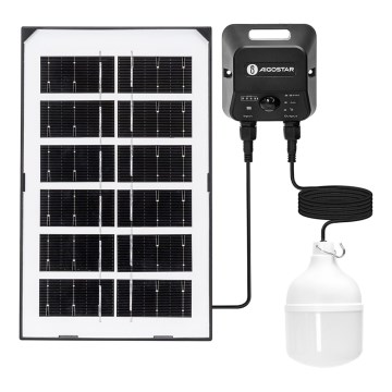 Aigostar - LED solarlamp met sensor LED/35W/12V 3000 mAh 6500K IP65 Ø 10 cm + afstandsbediening