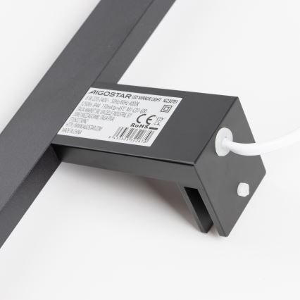 Aigostar - LED-spiegelverlichting voor de badkamer LED/8W/230V 4000K 40 cm IP44 zwart