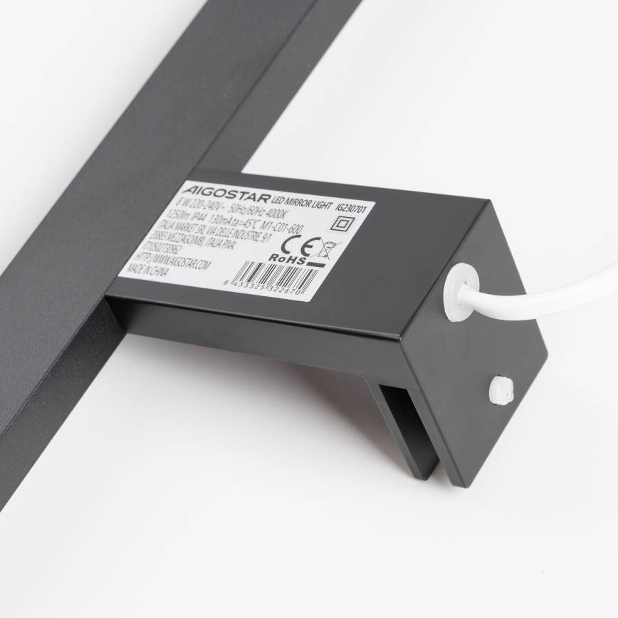 Aigostar - LED-spiegelverlichting voor de badkamer LED/8W/230V 4000K 40 cm IP44 zwart