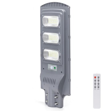 Aigostar - LED straatlantaarn op zonne-energie met bewegings- en schemersensor LED/150W/3,2V 15000mAh IP65 6500K + afstandsbediening