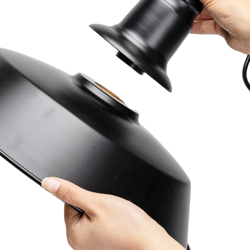 Aigostar - LED suspension sur câble 1xE27/60W/230V Ø 36 cm noire