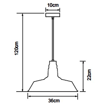 Aigostar - LED suspension sur câble 1xE27/60W/230V Ø 36 cm noire
