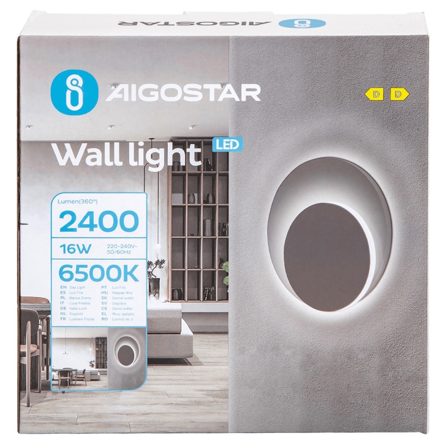 Aigostar - LED wand verlichting LED/16W/230V 6500K wit