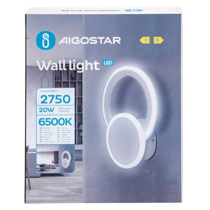 Aigostar - LED wand verlichting LED/20W/230V 6500K wit