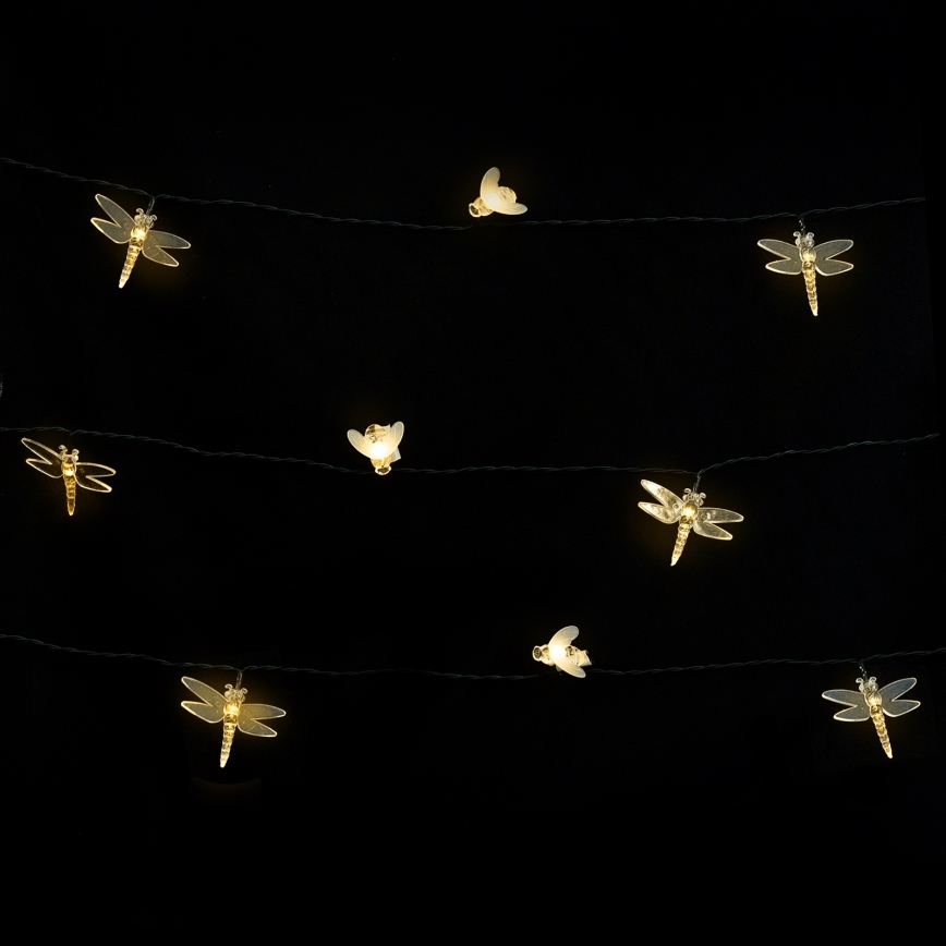 Aigostar - LED solar decoratieslinger 50xLED/8 functies 10 m 800 mAh IP65 warm wit