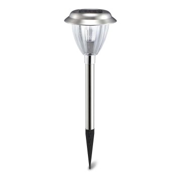Aigostar - LED Zonne-energie lamp LED/0,08W/2V 30,4 cm 200 mAh 6500K IP44 mat chroom