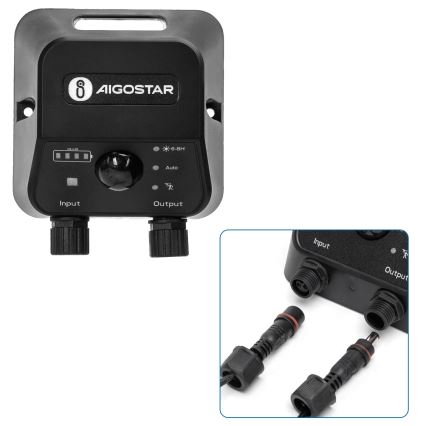 Aigostar - LED-zonnehanglamp met sensor 2xLED/70W/12V 12000 mAh 6500K IP65 Ø 12 cm + afstandsbediening