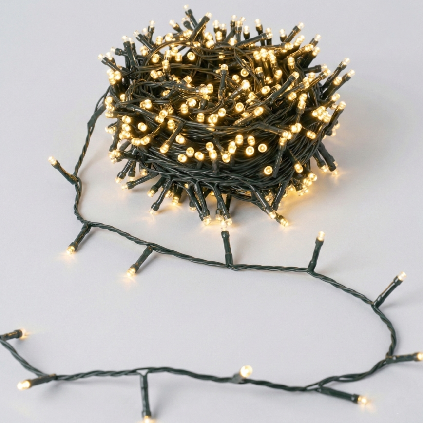 Aigostar - LED zonne-kerstsnoer 200×LED/8 functies 22 m IP65 warm wit 800 mAh