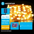 Aigostar - LED zonne-kerstverlichting 100xLED/8 functies 12m 800 mAh IP65 warm wit