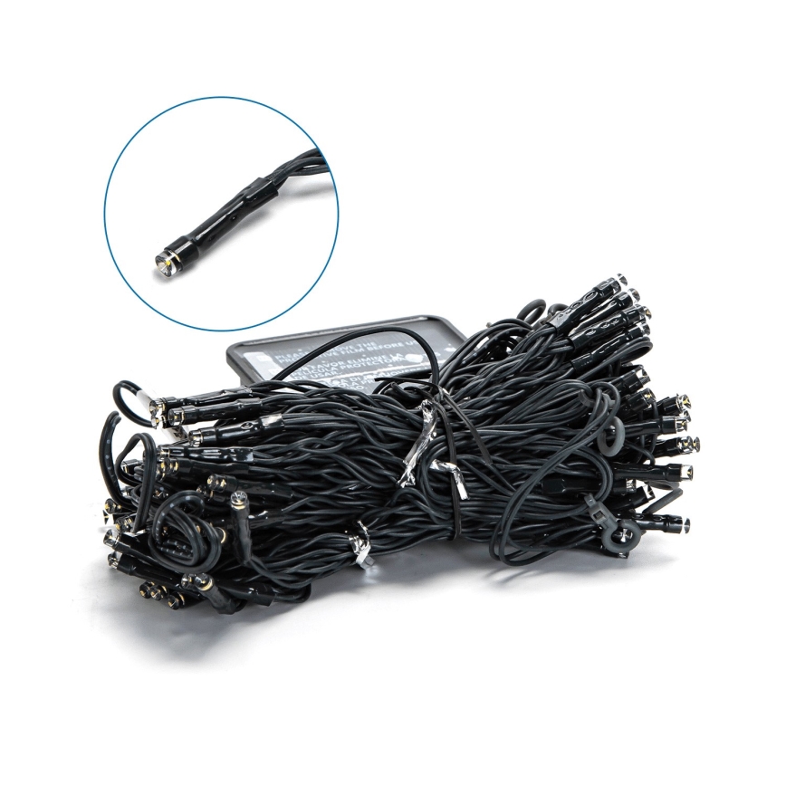 Aigostar - LED-zonneslinger 100 LED / 8 lichtstanden, 4×1 m, IP65, warm wit, 800 mAh