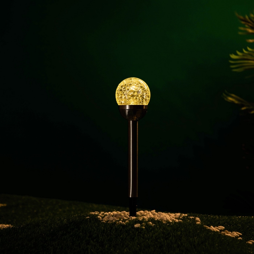 Aigostar - LED-zonnelamp LED/0,006W/1,2V 37,8cm mat chroom 2700K IP44 100 mAh