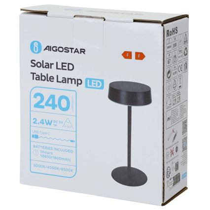 Aigostar - LED Zonnelamp LED/2,4W/5V IP44 1800 mAh