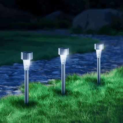 Aigostar - LED-zonnelamp LED/2V IP44 40 mAh mat chroom