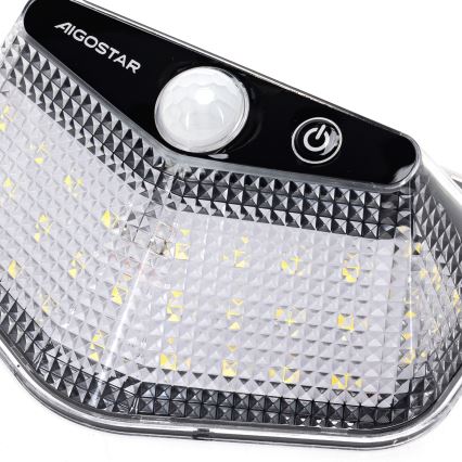 Aigostar - LED-zonneverlichting met sensor LED/3,7V 6500K 500 mAh IP65 zwart
