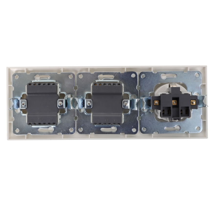 Aigostar - LOT 2x Interrupteur intérieur avec prise 1x16A/250V SCHUKO