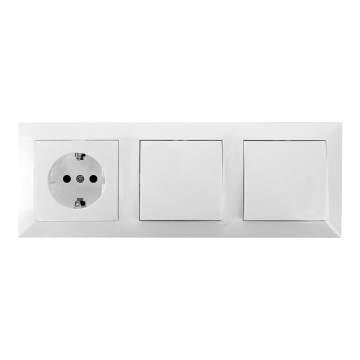 Aigostar - LOT 2x Interrupteur intérieur avec prise 1x16A/250V SCHUKO