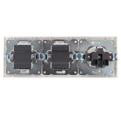 Aigostar - LOT 2x Interrupteur intérieur avec prise 1x16A/250V SCHUKO