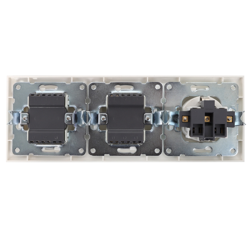 Aigostar - LOT 2x Interrupteur intérieur avec prise 1x16A/250V SCHUKO