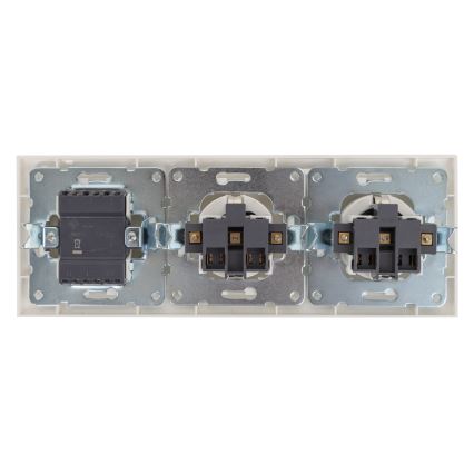 Aigostar - LOT 2x Prise domestique avec un interrupteur 2x16A/250V SCHUKO