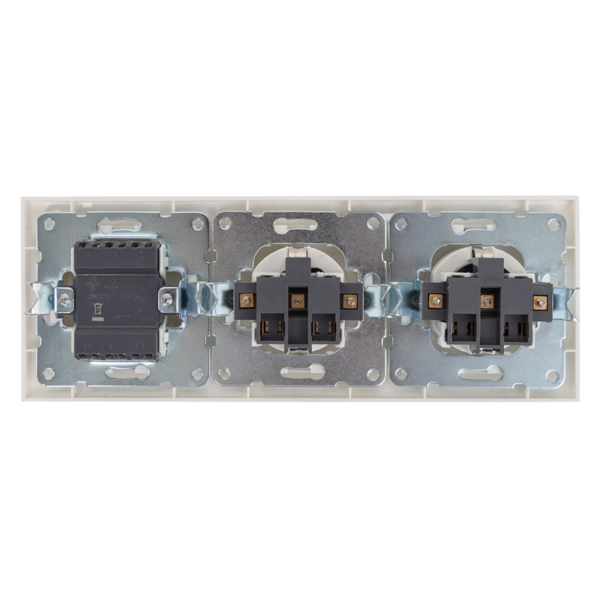 Aigostar - LOT 2x Prise domestique avec un interrupteur 2x16A/250V SCHUKO