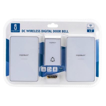 Aigostar - LOT 2x Sonnette sans fil 3xAA/12V IP44 blanc