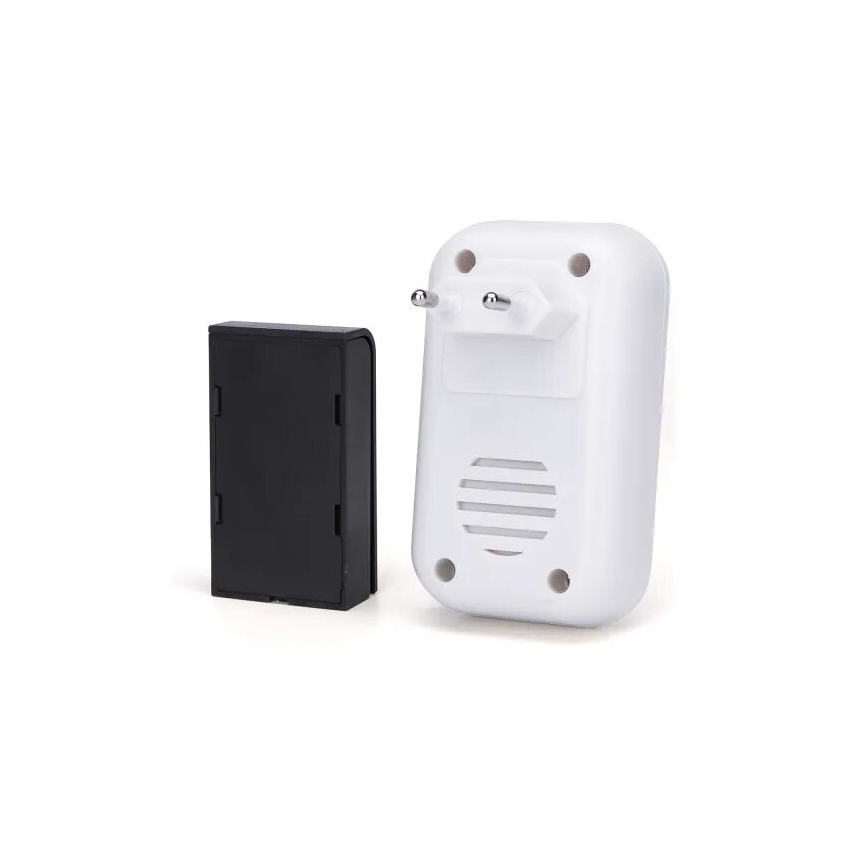 Aigostar - LOT 2x Sonnette sans fil à brancher 230V/12V IP44 blanc/noir