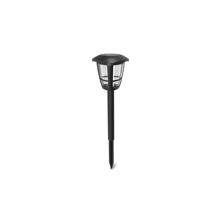 Aigostar - LOT DE 12 lampes solaires LED/0,06W/2V 33,8 cm 6500K 100 mAh IP44 noires