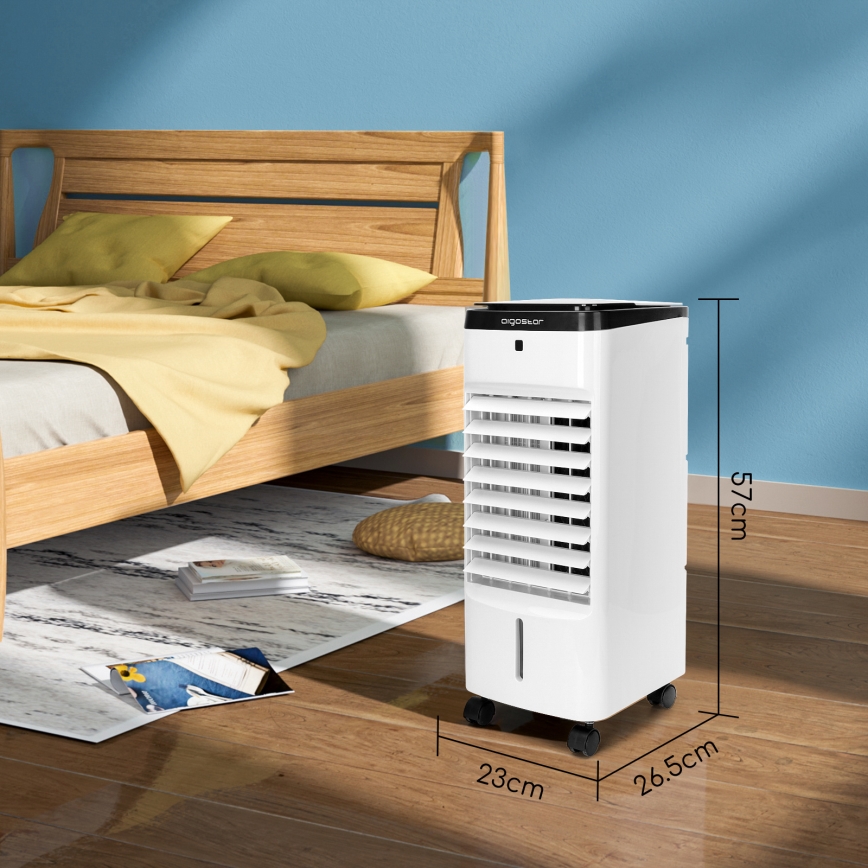 Aigostar - Luchtkoeler 60W/230V wit/zwart + afstandsbediening
