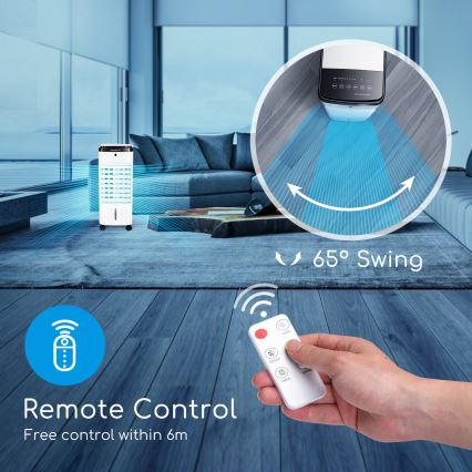 Aigostar - Luchtkoeler 60W/230V wit/zwart + afstandsbediening