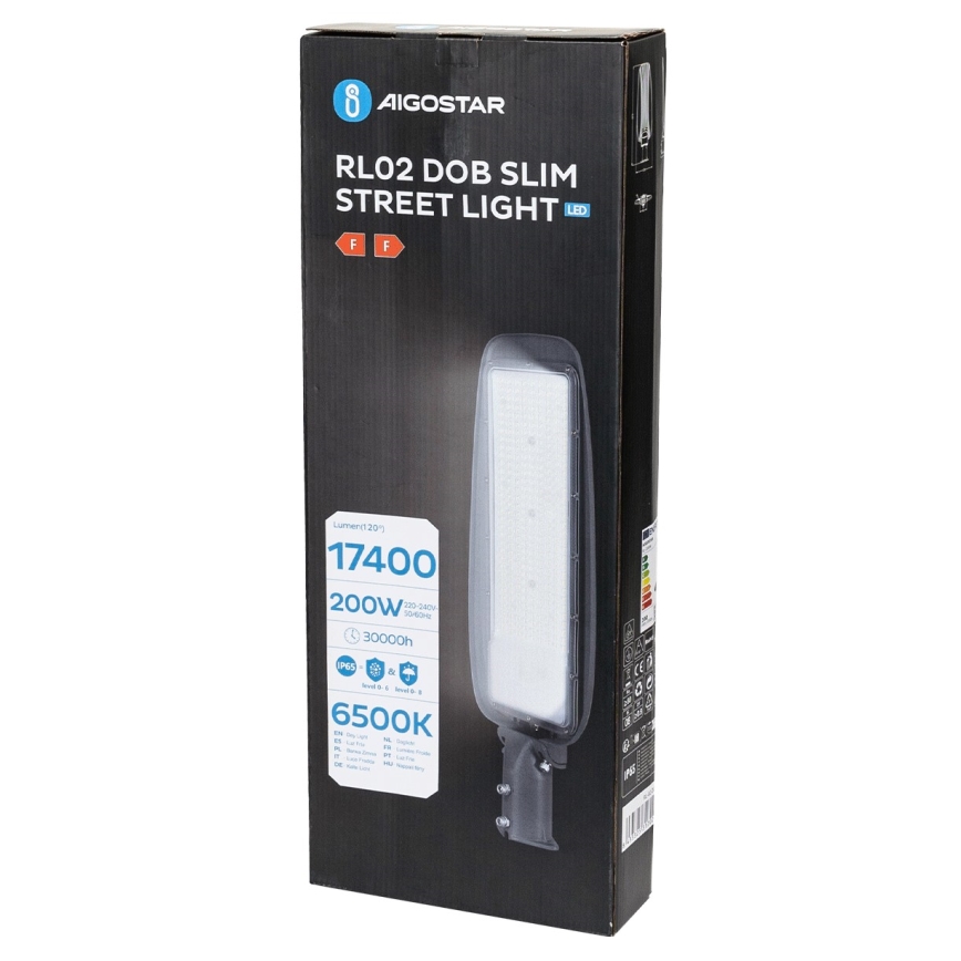 Aigostar - Luminaire de rue LED SLIM 200W/230V 6500K IP65