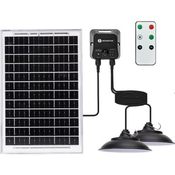 Aigostar - Luminaire solaire LED avec capteur 2xLED/35W/12V 6000 mAh 6500K IP65 Ø 15 cm + télécommande