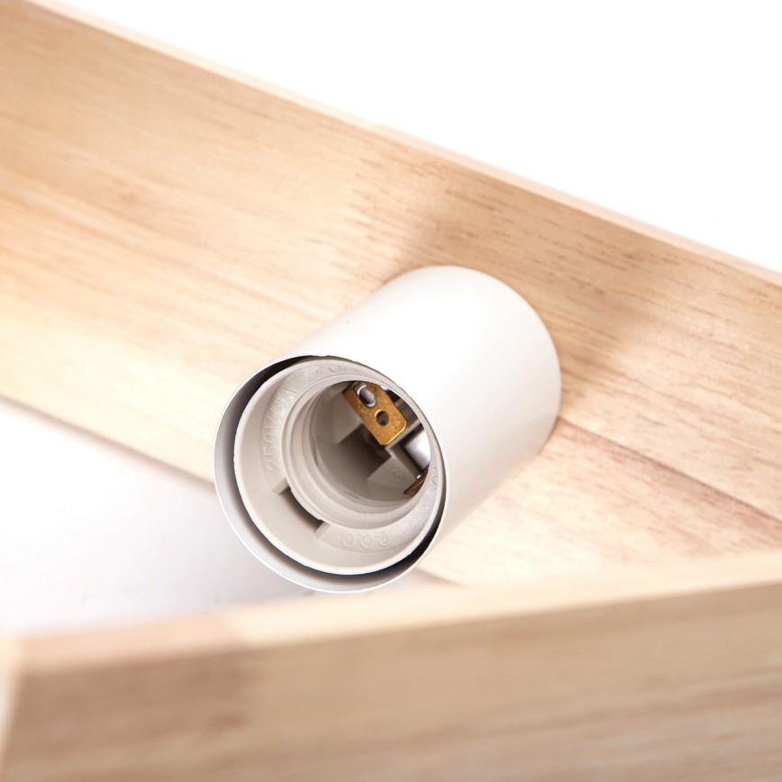 Aigostar - Lustre en bois sur câble 1xE27/60W/230V en pin