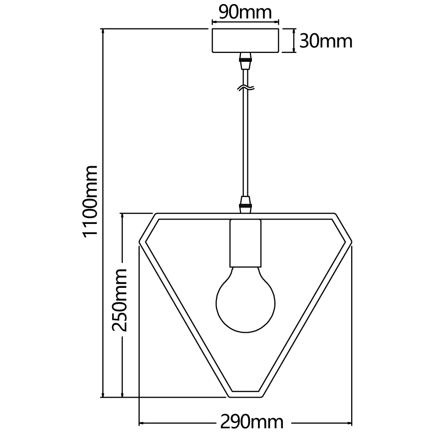 Aigostar - Lustre en bois sur câble 1xE27/60W/230V en pin