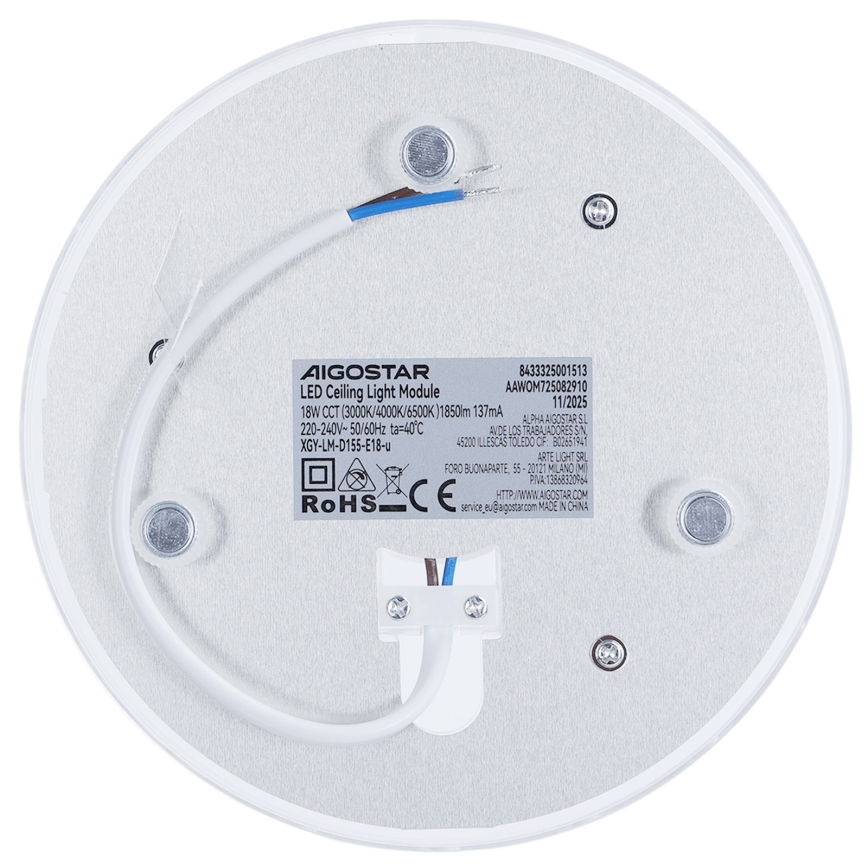 Aigostar - Magnetische LED-module LED/18W/230V 3000/4000/6500K