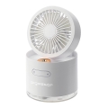 Aigostar - Mini ventilateur de table RGB sans fil avec brumisation MIST 10W/5V 2000mAh blanc