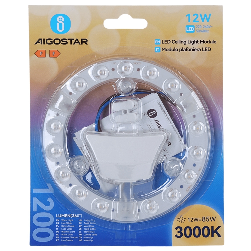 Aigostar - Module magnétique LED 12W 230V 3000K