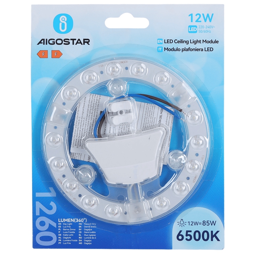 Aigostar - Module magnétique LED/12W/230V 6500K