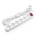 Aigostar - Multprise avec interrupteur 6Z 3m blanc