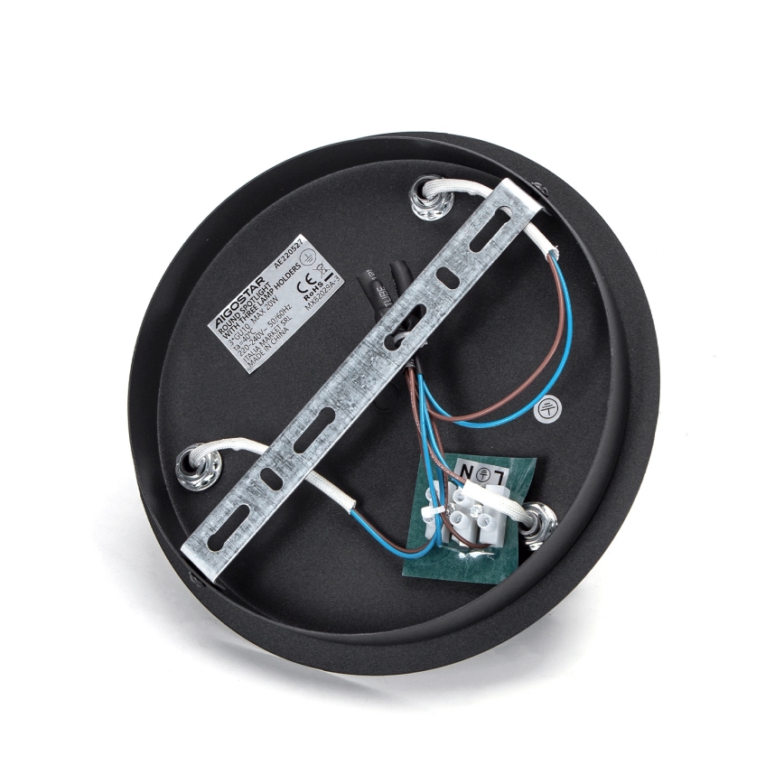 Aigostar - Opbouwspot 3xGU10/60W/230V zwart